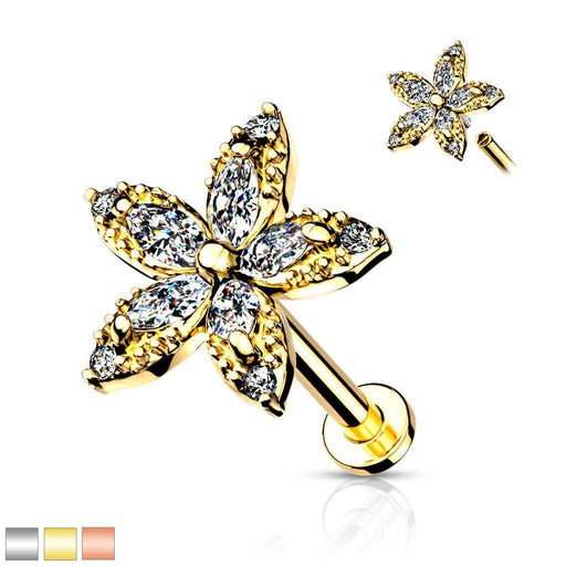 Marquise Flower I.T. Labret 16G-My Body Piercing Jewellery