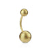 Matt Gold IP Belly Bar 16G 14G-My Body Piercing Jewellery