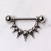 Raven Skull Nipple Dangle – 316L Stainless Steel Nipple Barbell with Dual Sculpted Skull Design on grey background