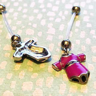 Onesie Pregnancy Belly Bar 14G-My Body Piercing Jewellery