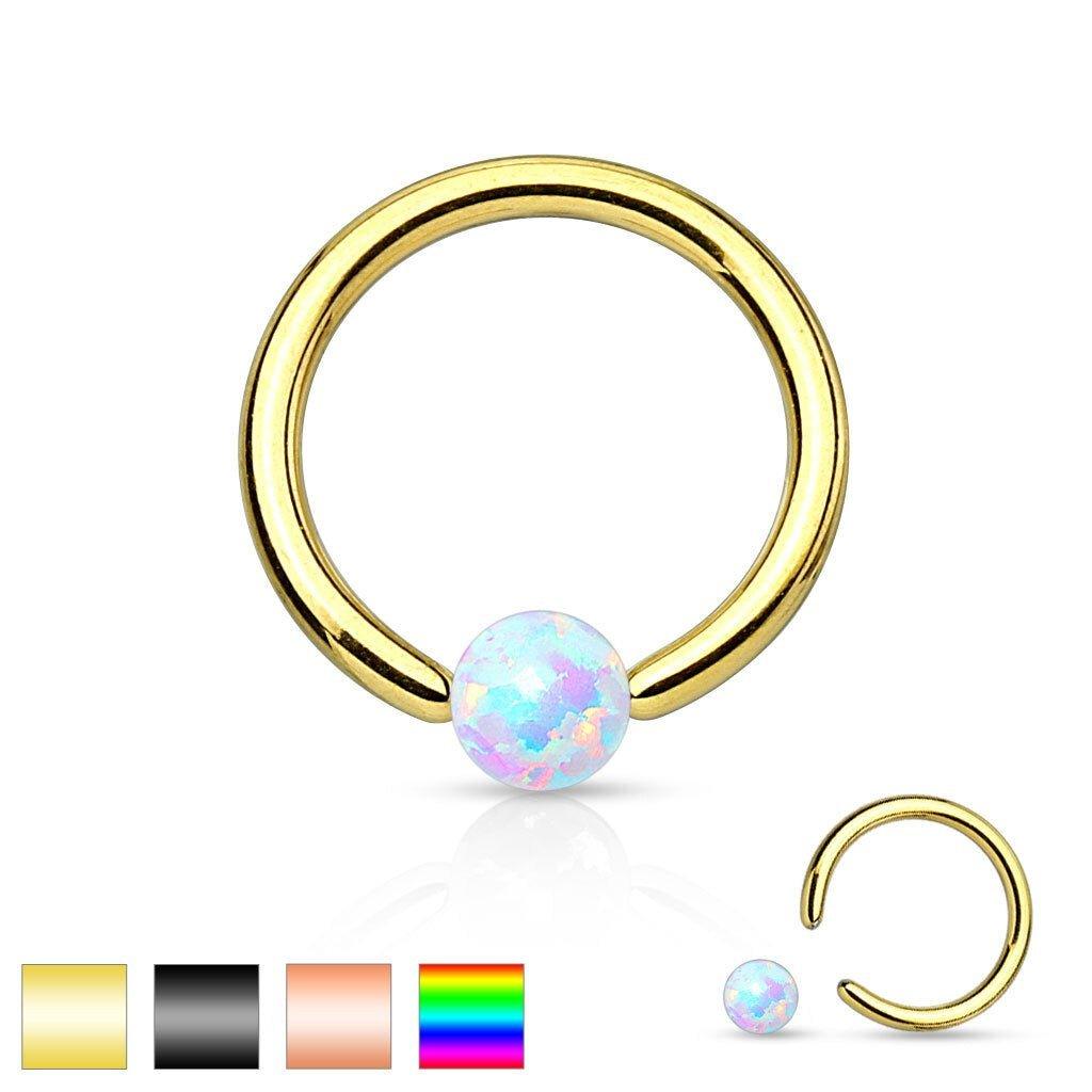 Opal Captive Ring 16G-My Body Piercing Jewellery