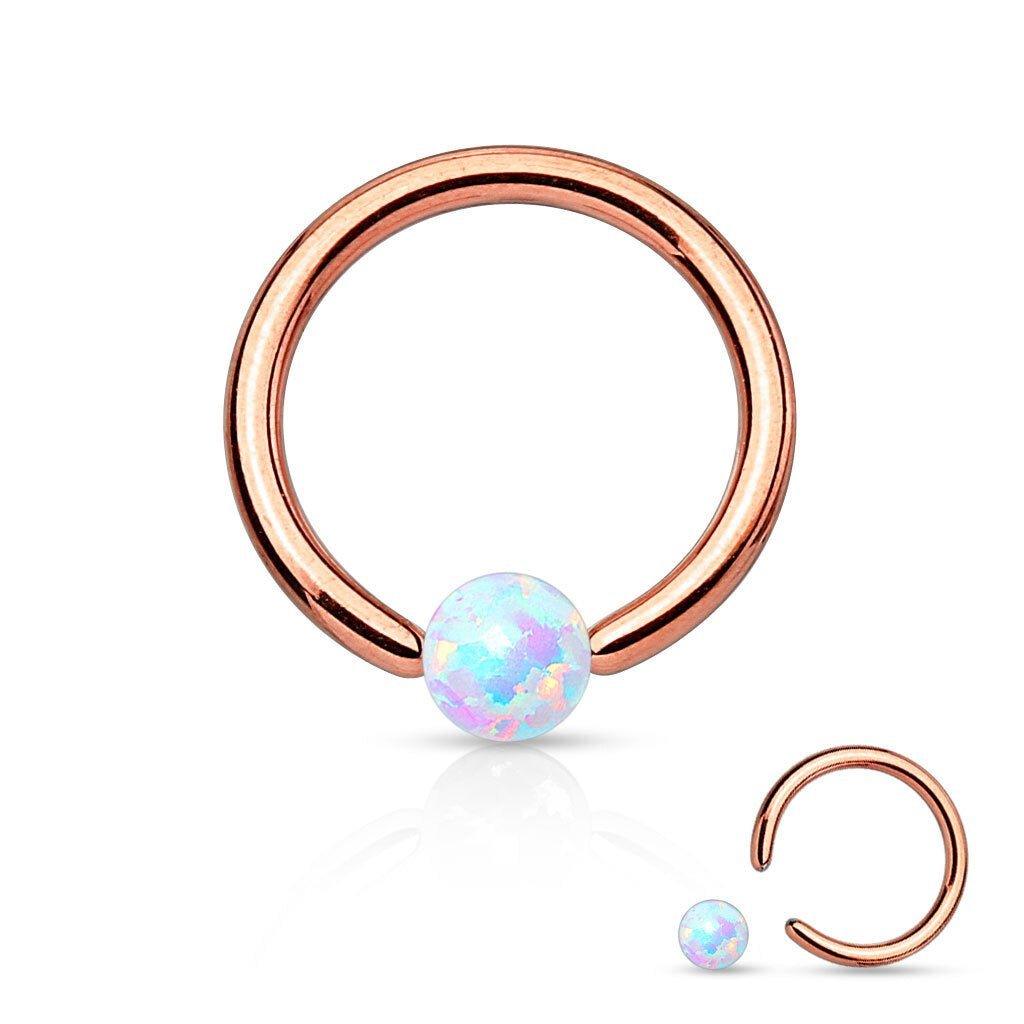 Opal Captive Ring 16G-My Body Piercing Jewellery
