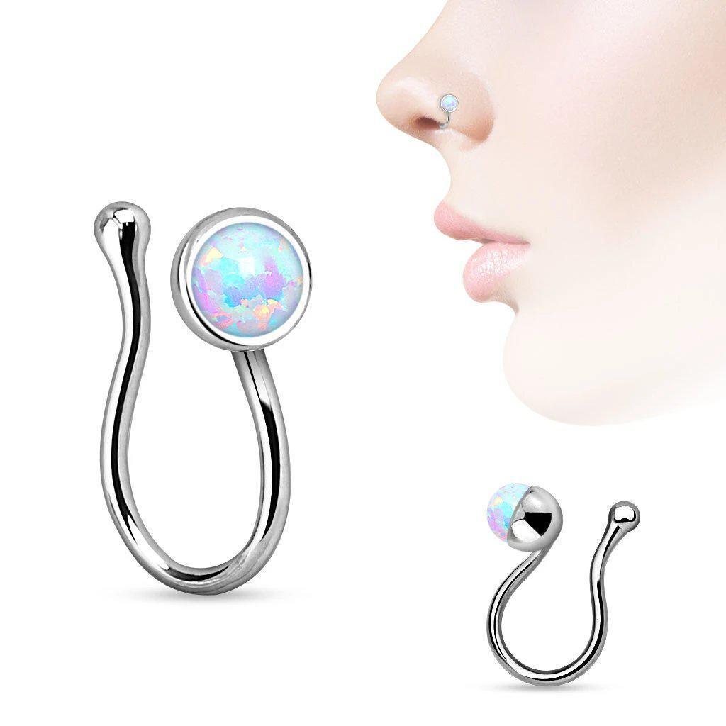 Opal Non-Piercing Nose Ring-My Body Piercing Jewellery