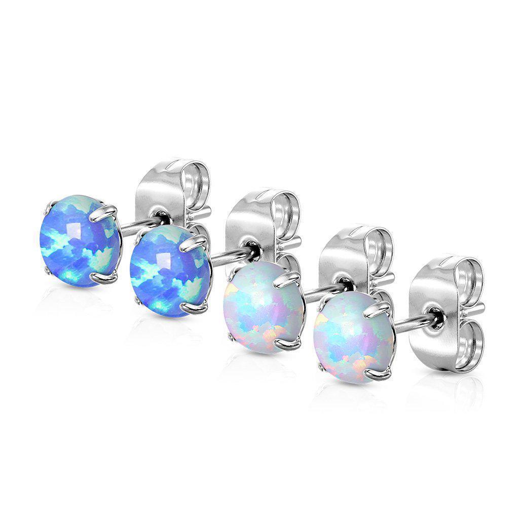 Opal Stud Earrings Pair-My Body Piercing Jewellery