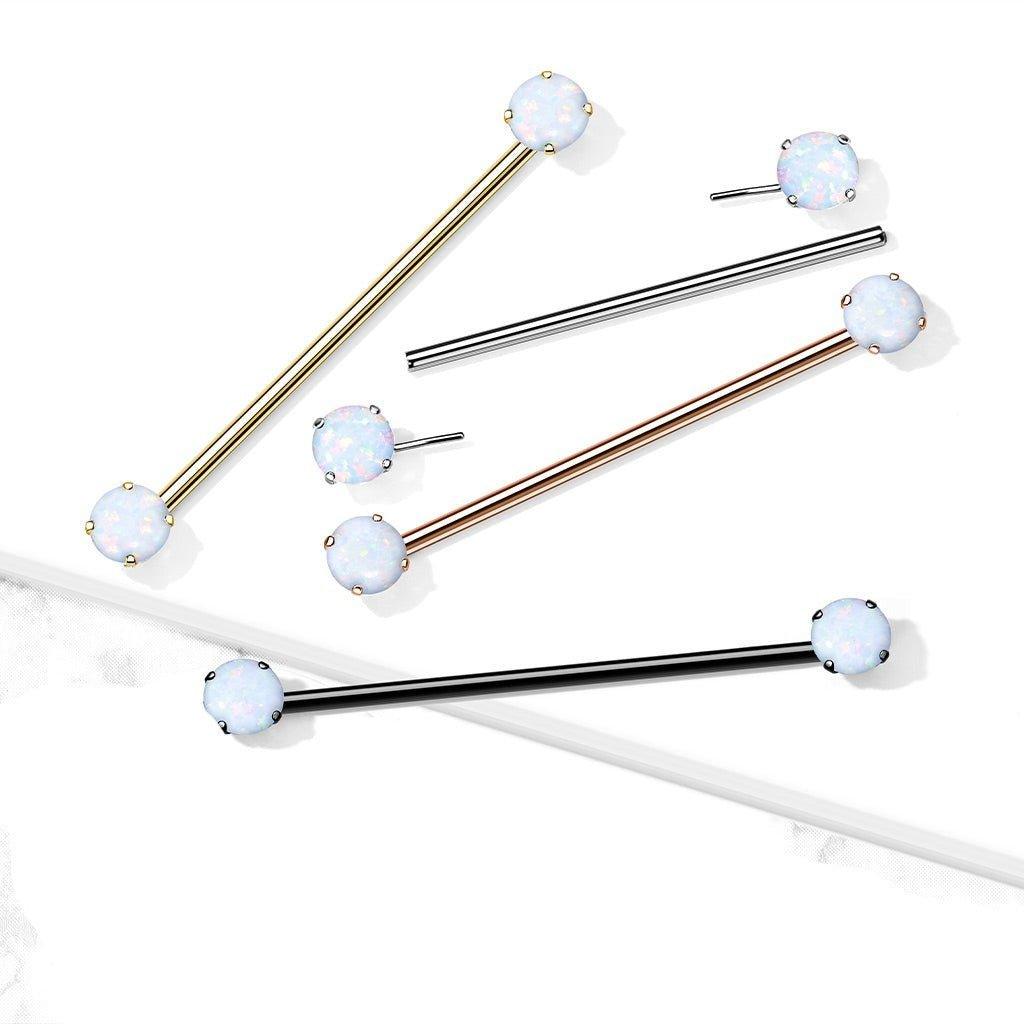 Opal Threadless Industrial 14G 38mm-My Body Piercing Jewellery