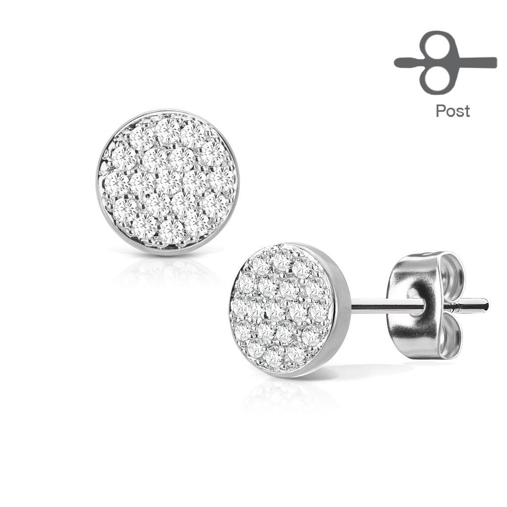 Paved Circle Earrings Pair - My Body Piercing Jewellery