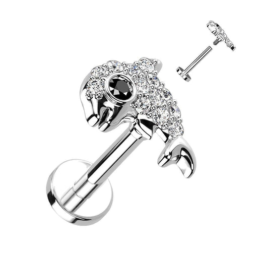 Paved Dolphin I.T. Labret 16G-My Body Piercing Jewellery