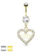 Paved LOVE Heart Belly Bar 14G-My Body Piercing Jewellery