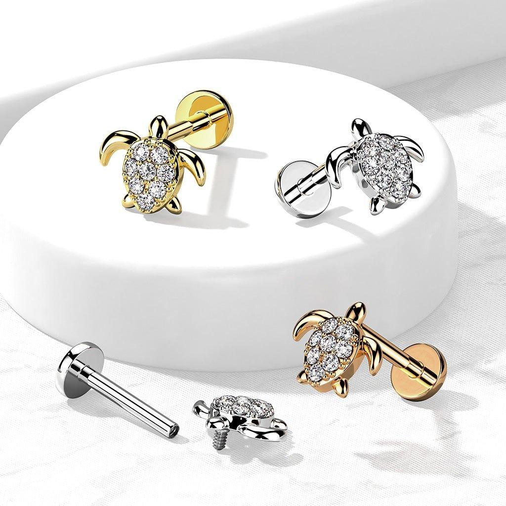 Paved Turtle I.T. Labret 16G-My Body Piercing Jewellery