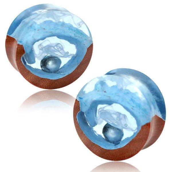 Pearl Epoxy and Wood Plug 12mm-25mm-My Body Piercing Jewellery