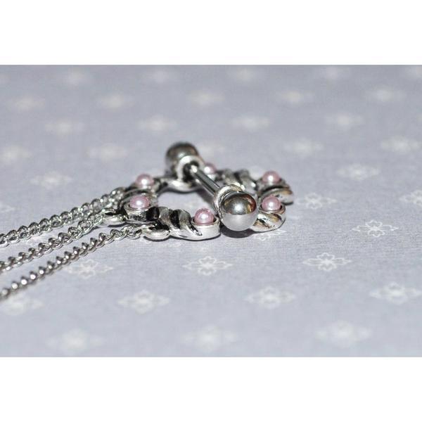 Body Jewelry - Swirl Triple Chain Nipple Shield 14G