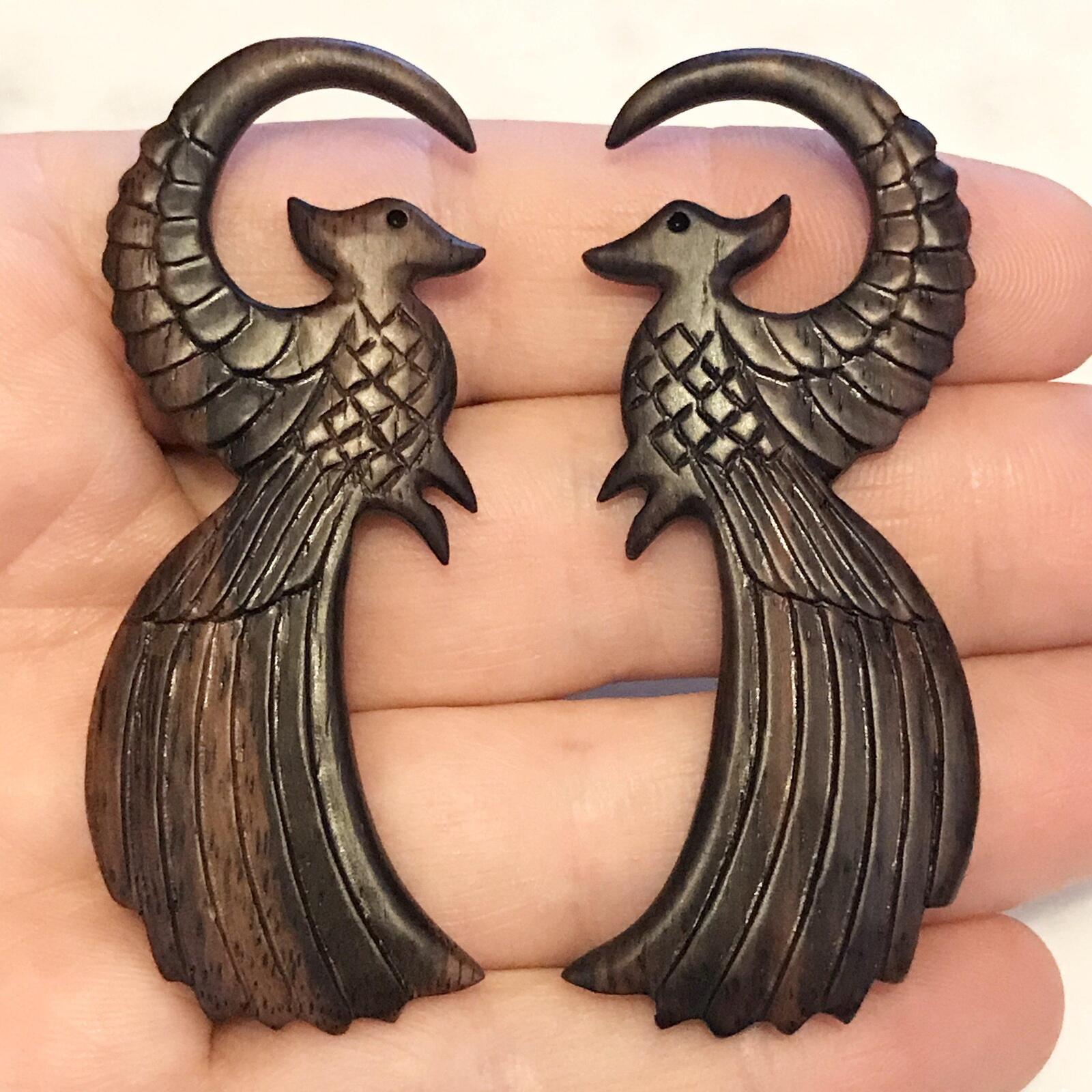 Pheasant Wood Hanger PAIR-My Body Piercing Jewellery
