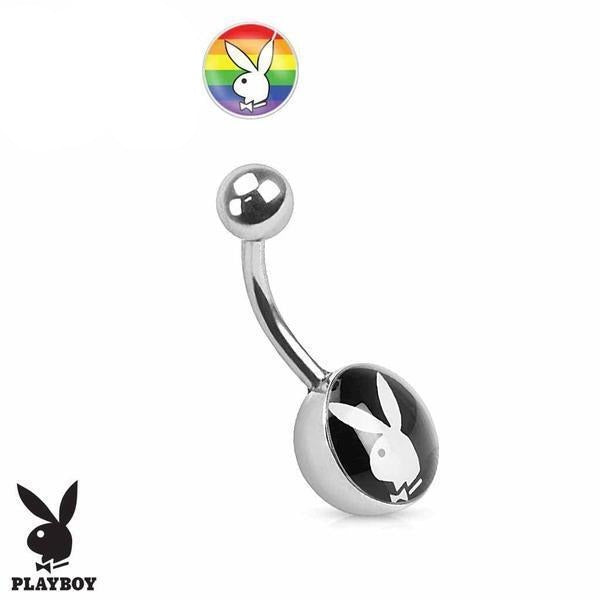 Playboy Belly Bar 14G - Rainbow-My Body Piercing Jewellery