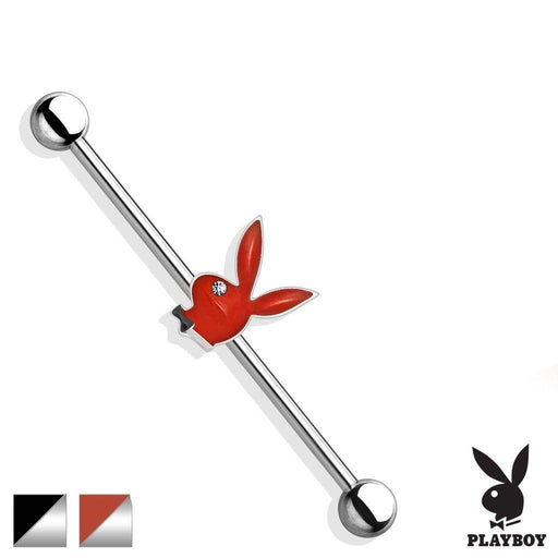 Playboy Epoxy Bunny Industrial 14G 38mm-My Body Piercing Jewellery