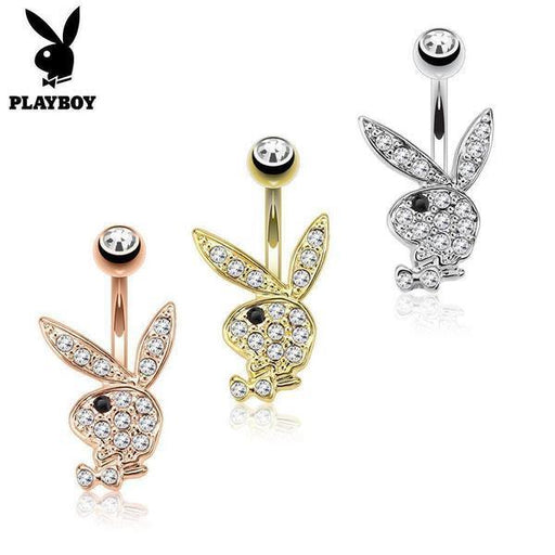 Playboy Paved Bunny Belly Bar 14G-My Body Piercing Jewellery