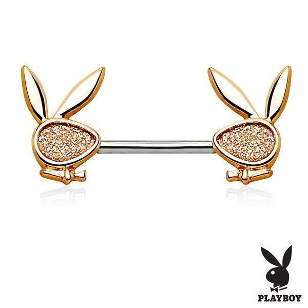 PLAYBOY Sparkling Bunny Nipple Bar 14G-My Body Piercing Jewellery