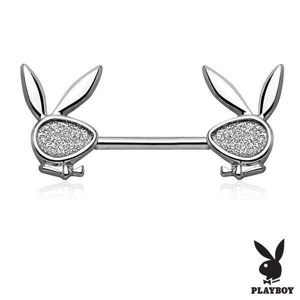PLAYBOY Sparkling Bunny Nipple Bar 14G-My Body Piercing Jewellery
