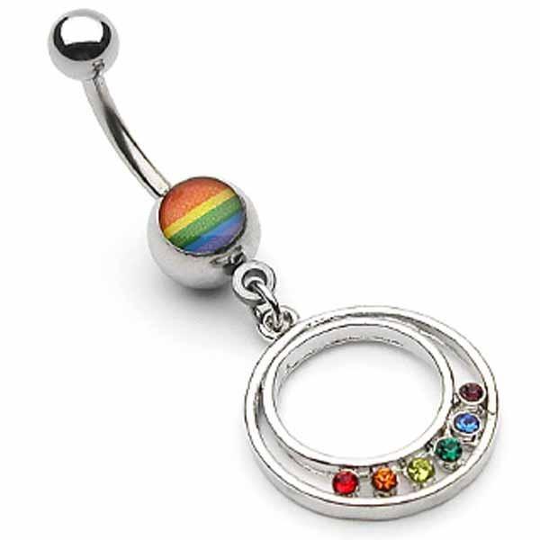 Pride Circle Belly Bar 14G-My Body Piercing Jewellery