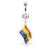 Pride Flag Belly Bar 14G-My Body Piercing Jewellery