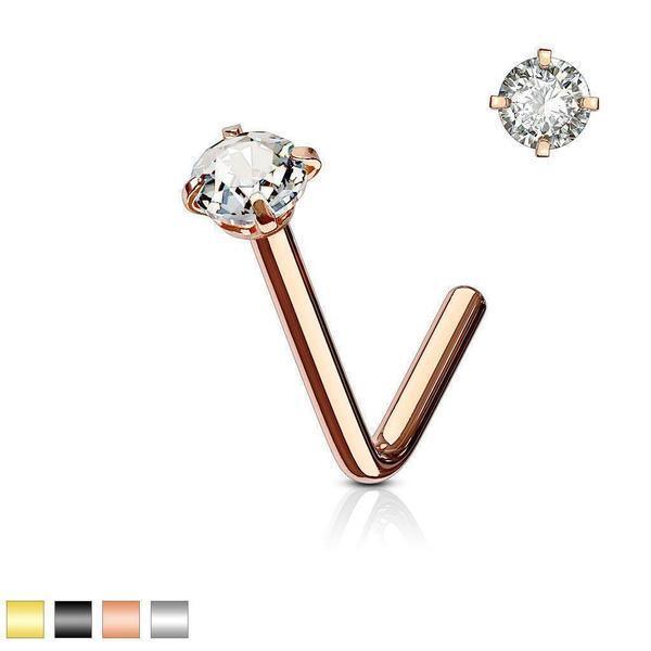 Prong IP Nose L Bend 20G 18G-My Body Piercing Jewellery