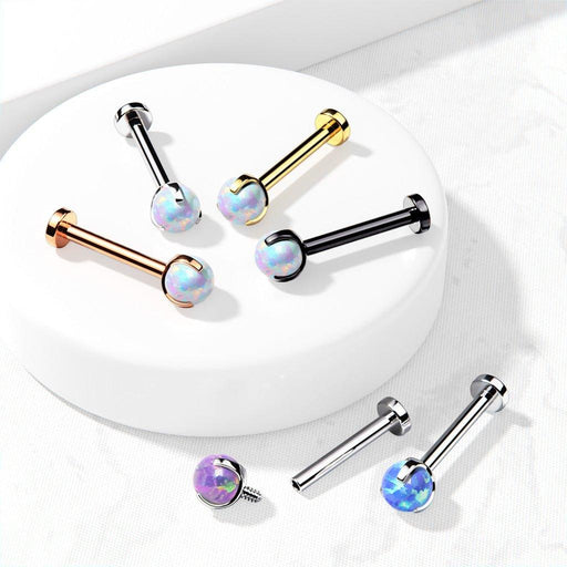 Prong Opal Ball Labret 16G 8mm-My Body Piercing Jewellery