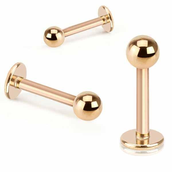 Rose Gold IP Labret 16G 14G-My Body Piercing Jewellery