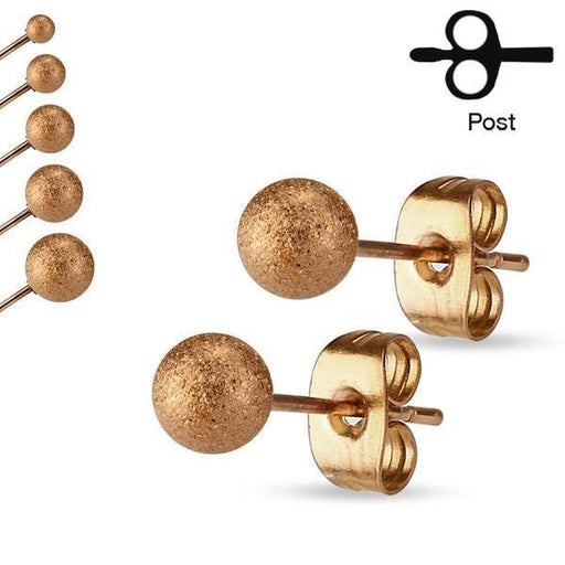 Body Jewelry - Sand Blasted Ball Earrings Pair