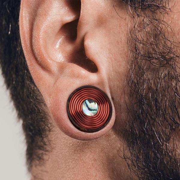 Body Jewelry - Shell And Copper Plug 00G-1"