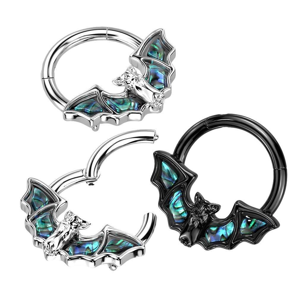 Body Jewelry - Shell Bat Hinged Ring 16G 8mm