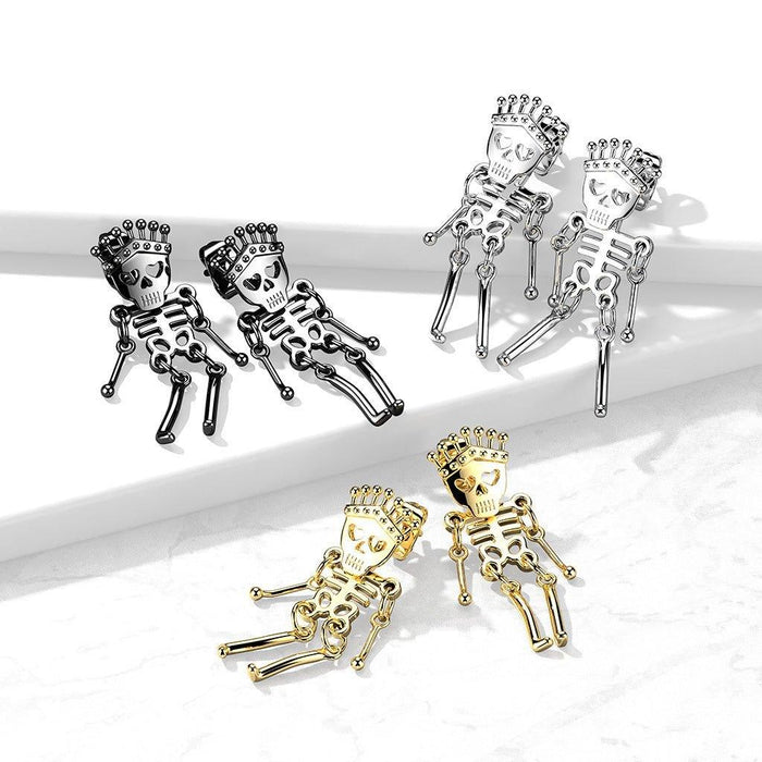 Body Jewelry - Skeleton Dangle Earrings Pair