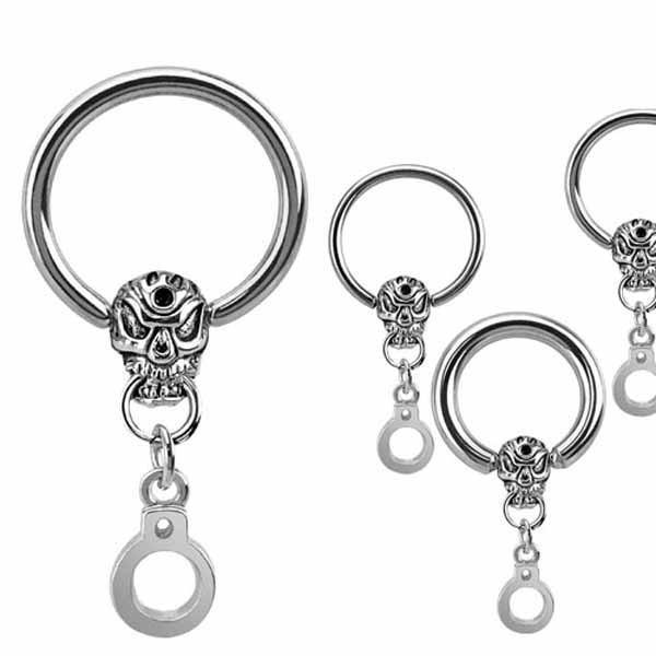 Body Jewelry - Skull And Handcuff Captive 16G 14G