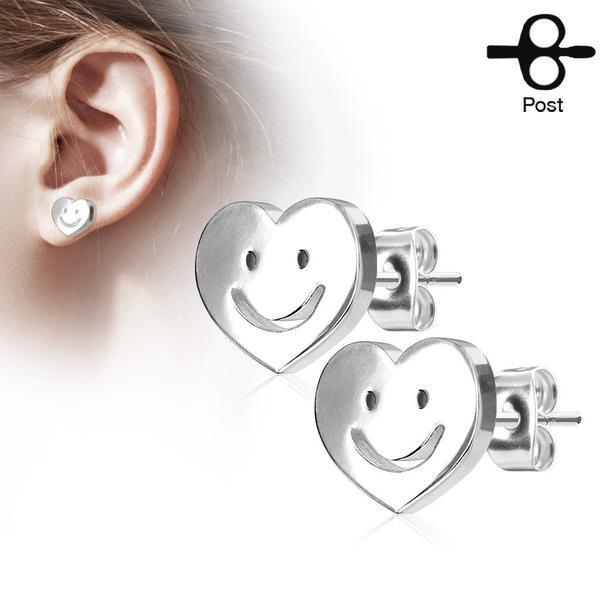 Body Jewelry - Smiling Heart Earrings Pair