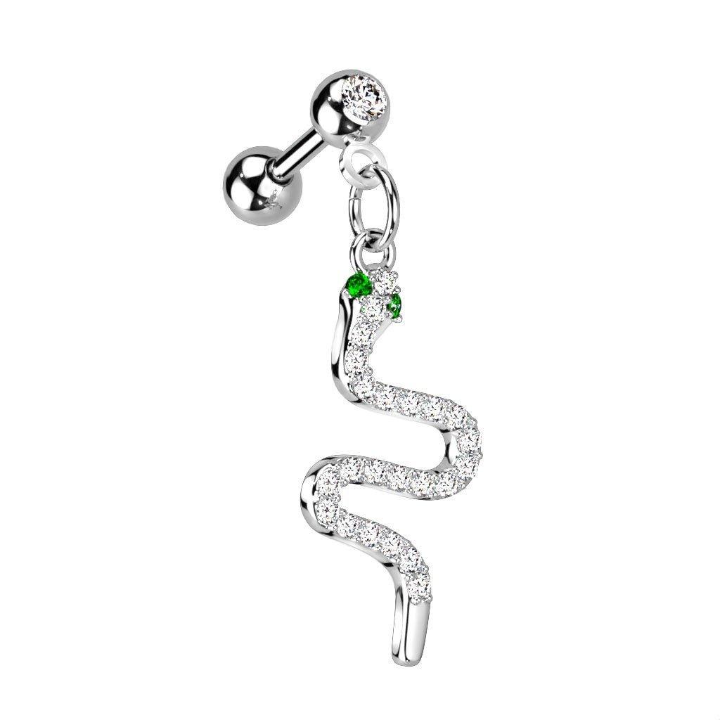 Body Jewelry - Snake Dangle Cartilage Bar 16G