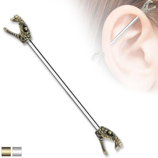 Body Jewelry - Snake Ends Industrial 14G 38mm