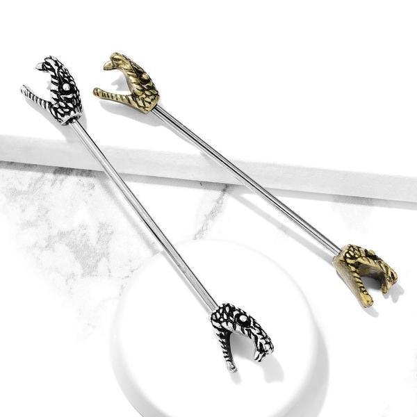 Body Jewelry - Snake Ends Industrial 14G 38mm