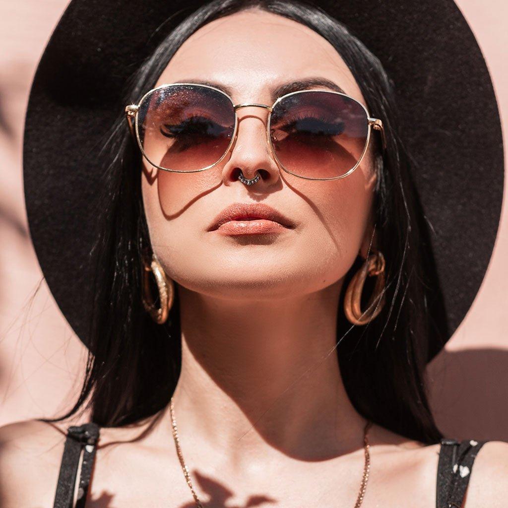 Body Jewelry - Titanium Bead Row Hinged Ring 16G