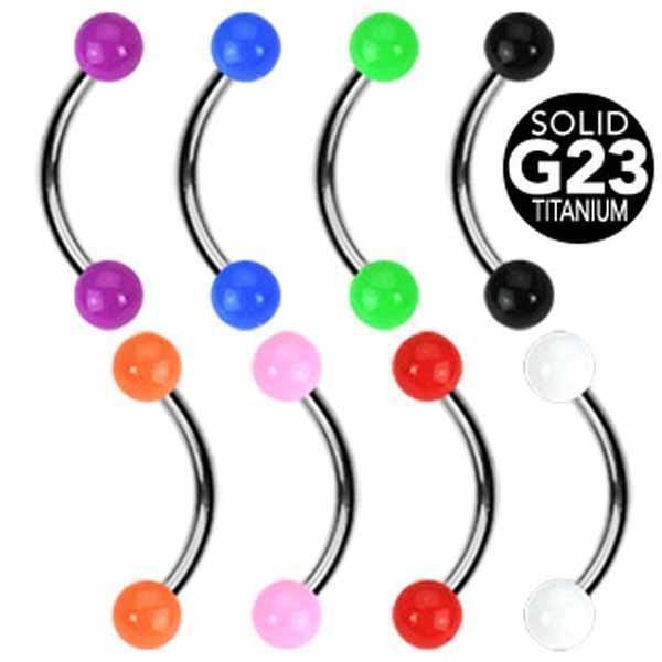Body Jewelry - Titanium Colour Ball Curve 16G