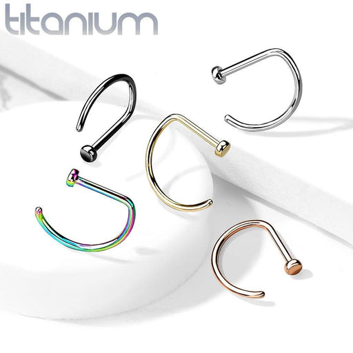 Body Jewelry - Titanium D Shape Nose Hoop 20G