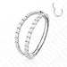 Body Jewelry - Titanium Double Side Paved Hinged Ring 16G