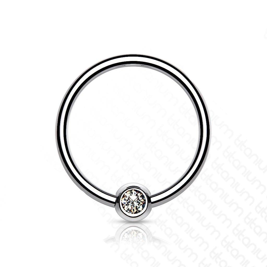 Body Jewelry - Titanium Gem Captive Ring 18G 16G 14G