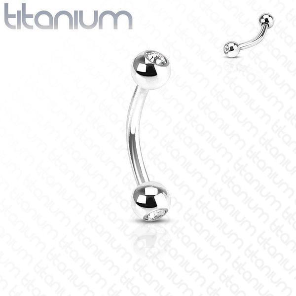 Body Jewelry - Titanium Gem Curve 16G