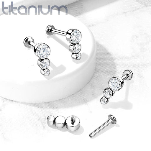 Body Jewelry - Titanium Gem Flow Labret 16G