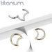 Body Jewelry - Titanium Gem Moon Hinged Ring 16G