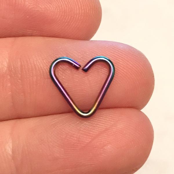 Body Jewelry - Titanium Heart Ring 16G