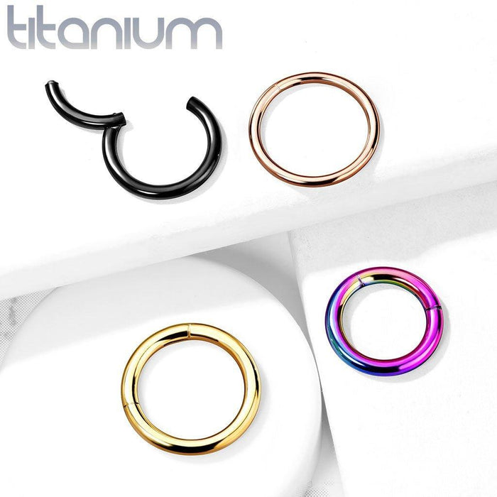 Body Jewelry - Titanium Hinged Ring 20G 18G 16G 14G