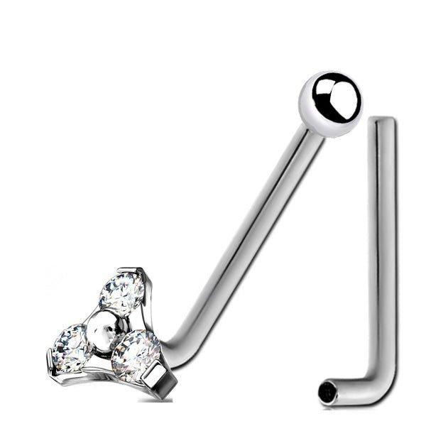 Body Jewelry - Titanium I.T. Triple Gem Christina Bar 14G