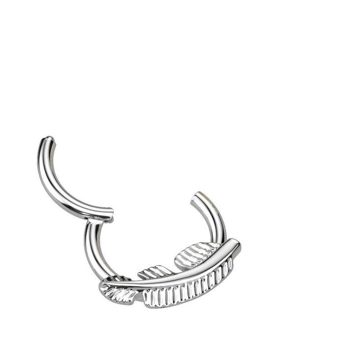 Body Jewelry - Titanium Leaf Hinged Ring 16G