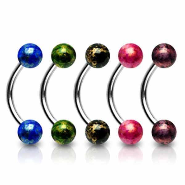 Body Jewelry - Titanium Marble Curve 16G