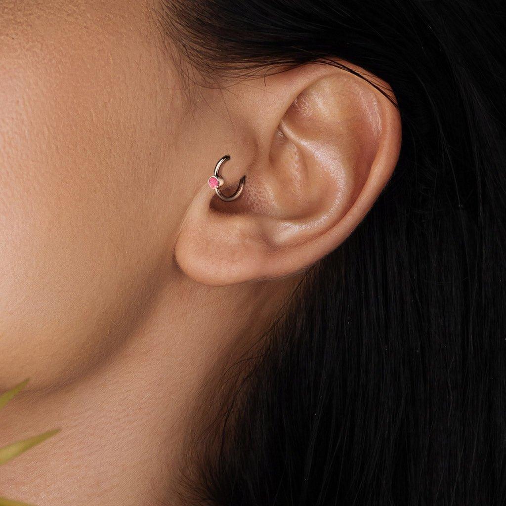 Body Jewelry - Titanium Opal Captive Ring 16G