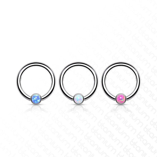 Body Jewelry - Titanium Opal Captive Ring 16G